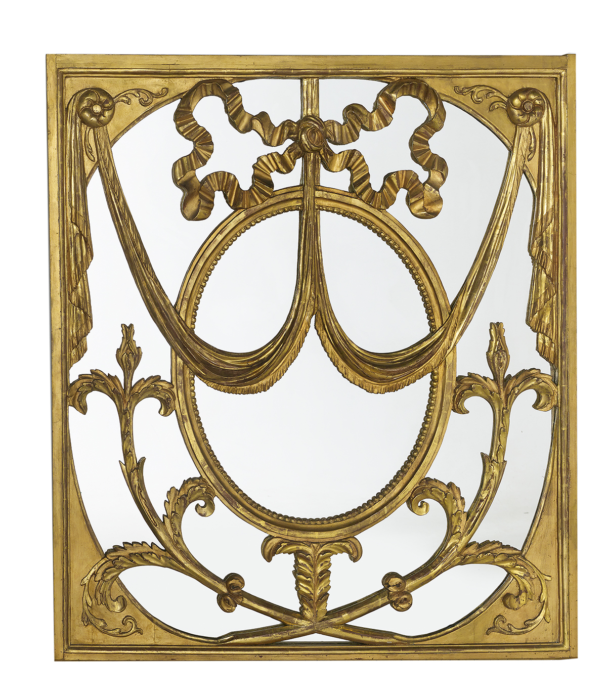 Mirror-Backed Carved Giltwood Panel