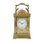 French Gilt-Bronze and Porcelain Carriage Clock