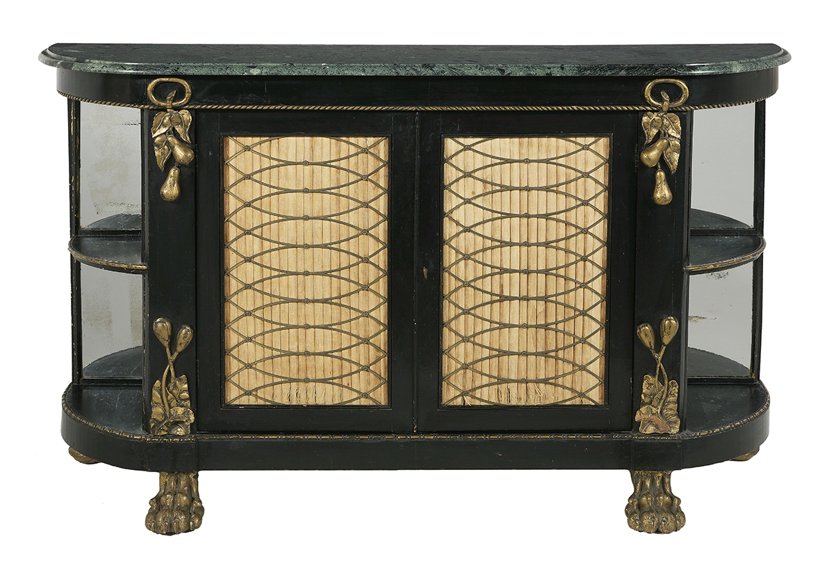 Regency Parcel-Gilt and Marble-Top Credenza