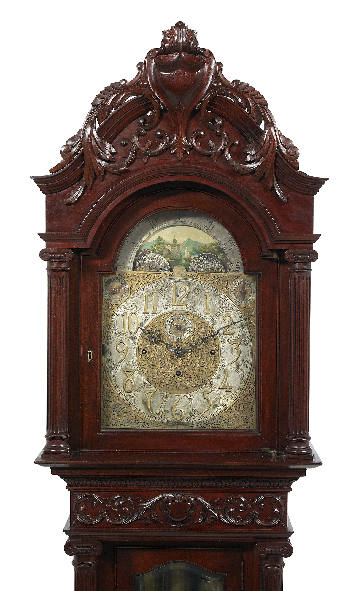 American Late Victorian Mahogany Tall Case Clock - Image 3 of 7