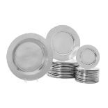 Set of Continental Polished Pewter Tableware