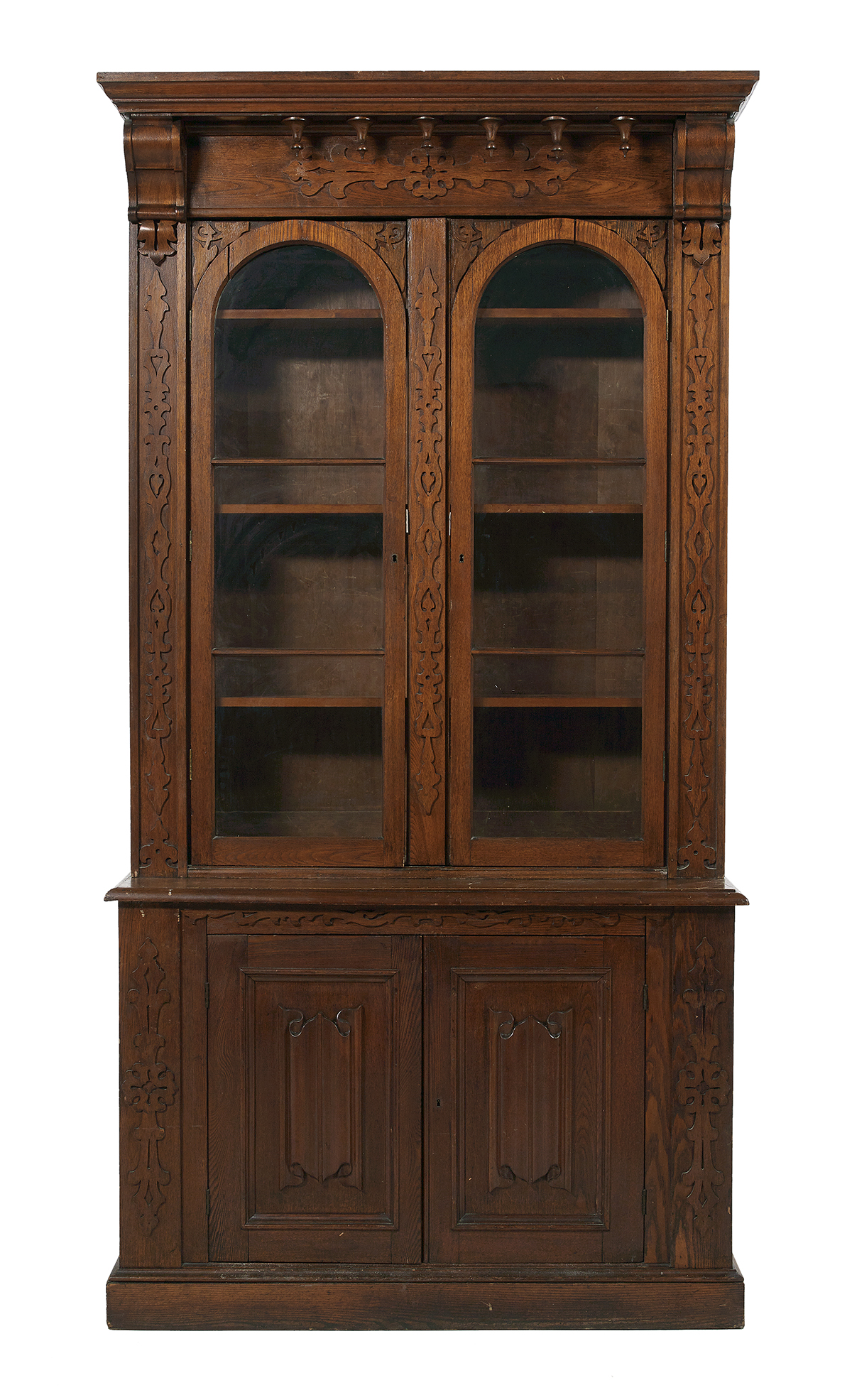 Pair of American Gothic Revival Bookcases - Image 3 of 6