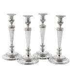 Four Matthew Boulton Sheffield Plate Candlesticks