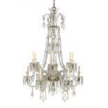French Neoclassical Cut Glass Chandelier