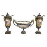 Assembled Sevres-Style Porcelain Garniture Set