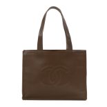 Vintage Chanel Chestnut Leather Shopping Tote