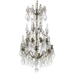 Baroque-Style Bronze and Crystal Chandelier