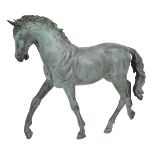 Verdigris-Patinated Bronze Horse