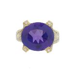 Amethyst and Diamond Ring