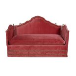 Brass-Mounted Velvet Knole Sofa