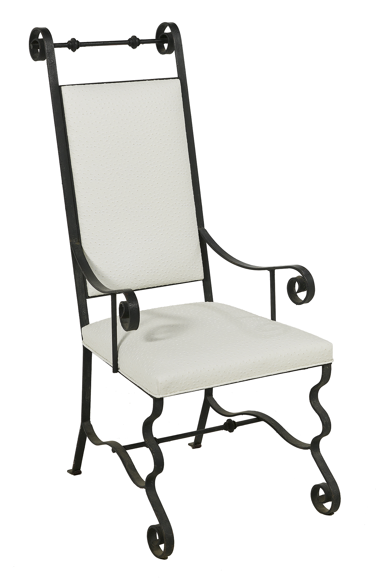Suite of Eight Wrought Iron Dining Chairs - Image 2 of 3
