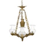 English Regency Bronze Argand Chandelier