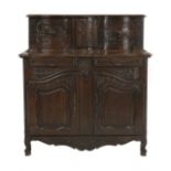 Provincial Louis XV-Style Oak Buffet a Deux Corps