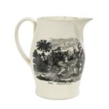 Liverpool-Type Transfer-Printed Creamware Jug