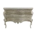 Venetian-Style Silver-Leaf Bombe Commode