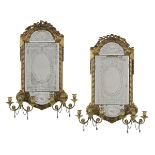 Pair of French Mirrored Sconces