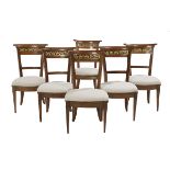 Six Neoclassical Parcel-Gilt Elmwood Side Chairs