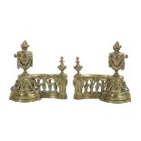 Pair of French Molded Bronze Chenets