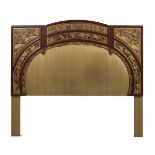 Chinoiserie Giltwood and Silk Headboard