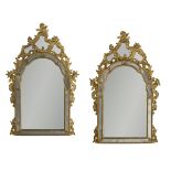 Pair of Italian Rococo-Style Giltwood Mirrors
