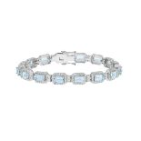 Aquamarine and Diamond Bracelet