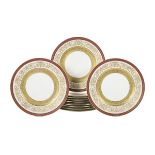 Set of Eleven Omeco Raised Gilt Service Plates