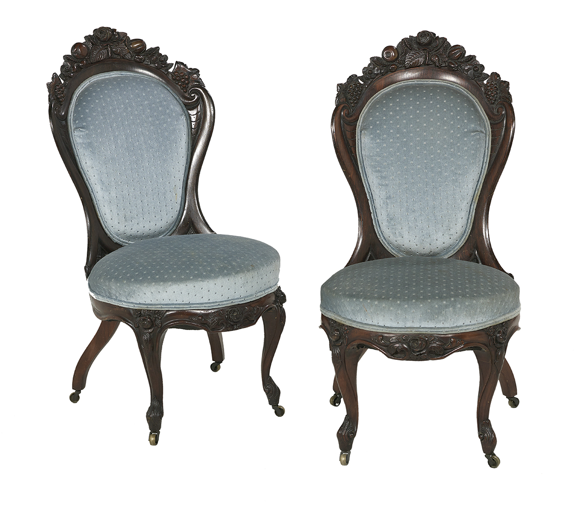 Pair of American Laminated Rosewood Side Chairs