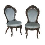 Pair of American Laminated Rosewood Side Chairs