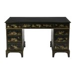 George III-Style Chinoiserie Pedestal Desk