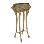 Giltwood and Woven Reed Jardiniere on Stand