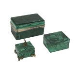 Three Malachite Boxes