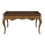 Louis XV-Style Mahogany Bureau Plat