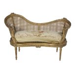 Louis XVI-Style Giltwood Settee