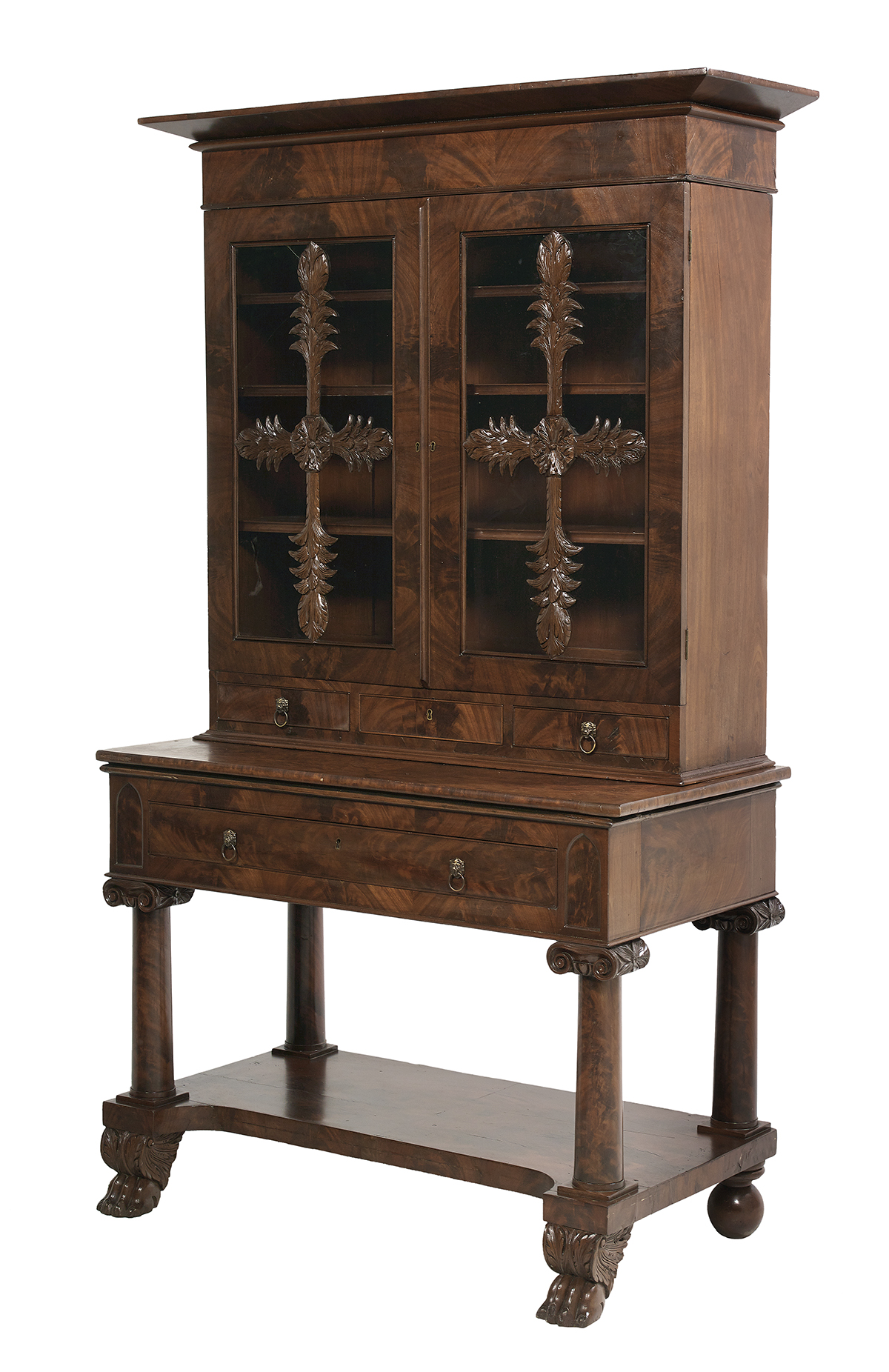 American Classical Mahogany Bookcase with Stand - Image 2 of 3