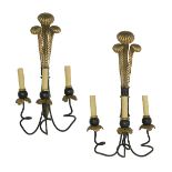 Pair of Neoclassical-Style Brass Sconces