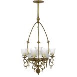 Unusual American Neo-Grec Cast Bronze Chandelier