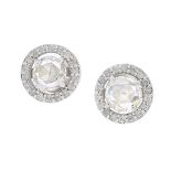 Pair of Rose-Cut Diamond Stud Earrings