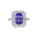 Tanzanite and Diamond Ring