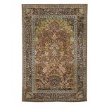 Semi-Antique Silk Tabriz Carpet