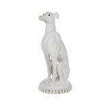 White-Glazed Faience Seated Whippet