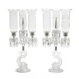 Pair of Baccarat Dolphin-Molded Candelabra