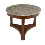 Directoire Mahogany and Marble-Top Center Table