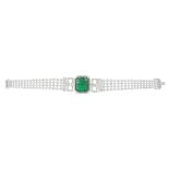 Convertible Emerald and Diamond Bracelet/Pendant