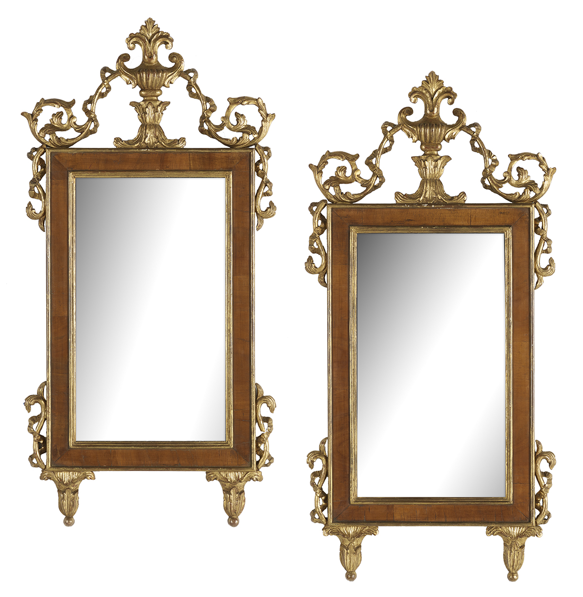 Pair of Italian Parcel-Gilt Mirrors