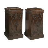 Pair of Edwardian Mahogany Pedestal Cabinets