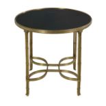 Contemporary Bronze and Marble-Top Center Table