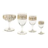 Partial Set of Gilt-Engraved Crystal Stemware