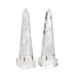 Pair of Rock Crystal Obelisks