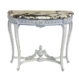 Louis XV-Style Polychrome and Marble-Top Console
