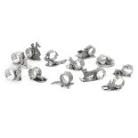 Twelve Silverplate Figural Napkin Rings